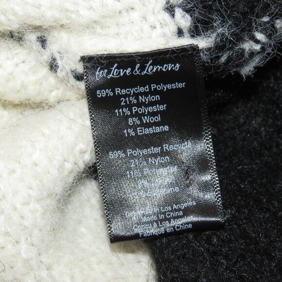 For Love & Lemons Black & White Striped Meggy Oversized Sweater - Picture 9 of 10